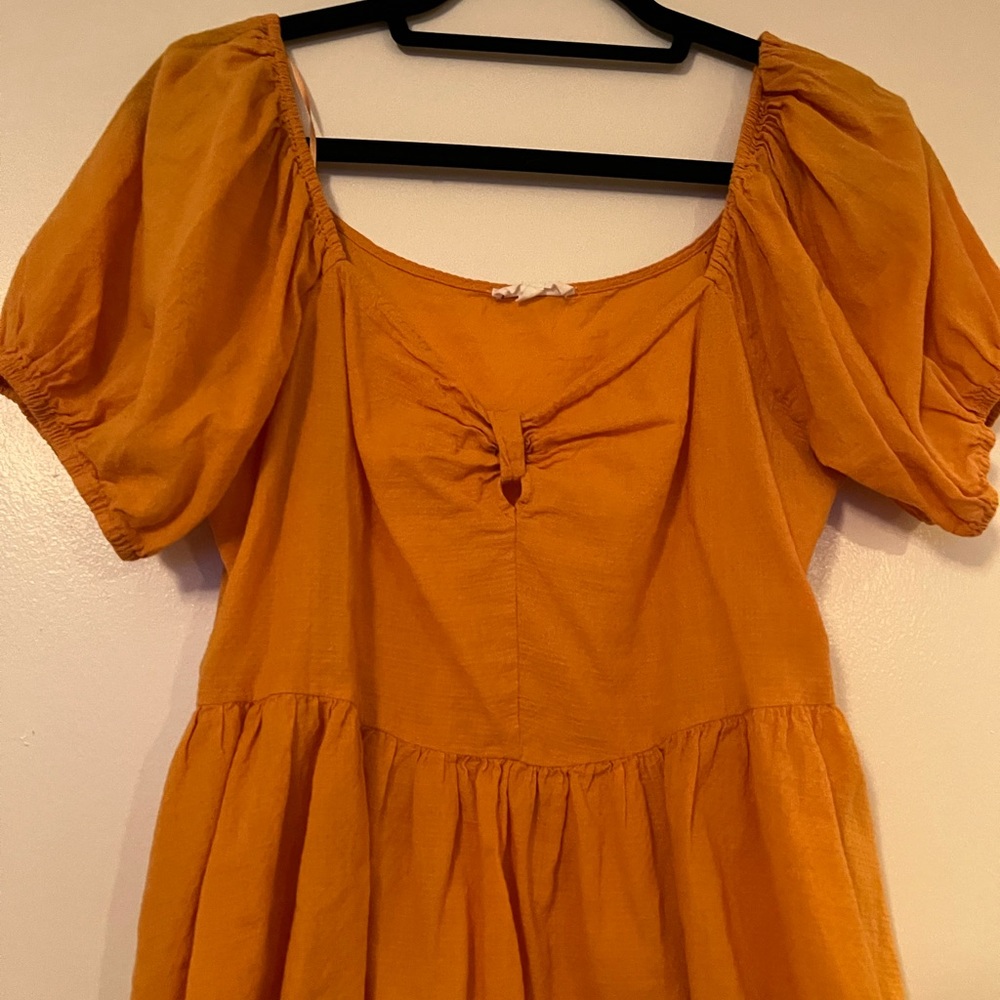 Yellow off the shoulder ruffle top